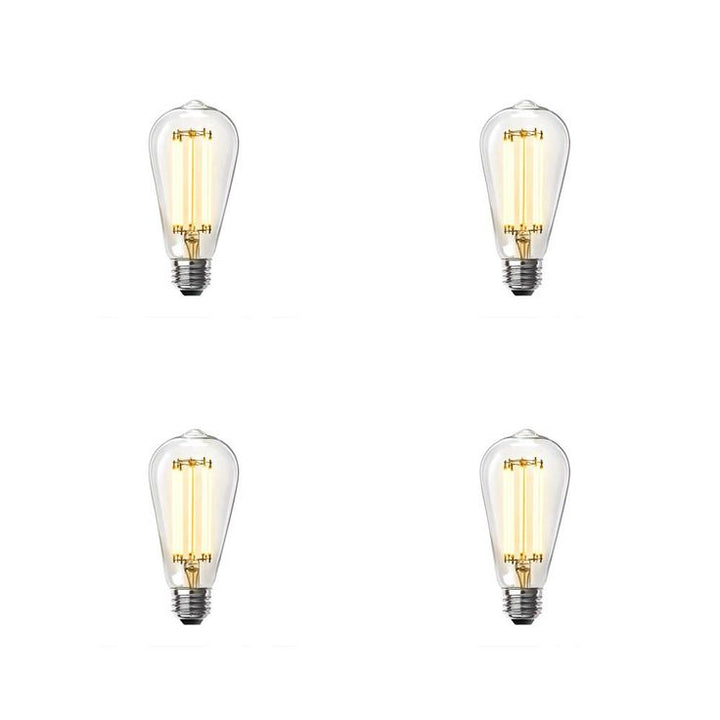 Feit Electric 100-Watt Equivalent ST19 Dimmable LED Clear Glass Vintage Edison Light Bulb With Straight Filament Bright White (4-Pack)