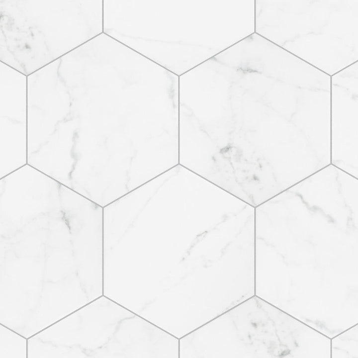 Merola Tile Classico Carrara Hexagon 7 in. x 8 in. Porcelain Floor and Wall Tile (7.67 sq. ft. / case)