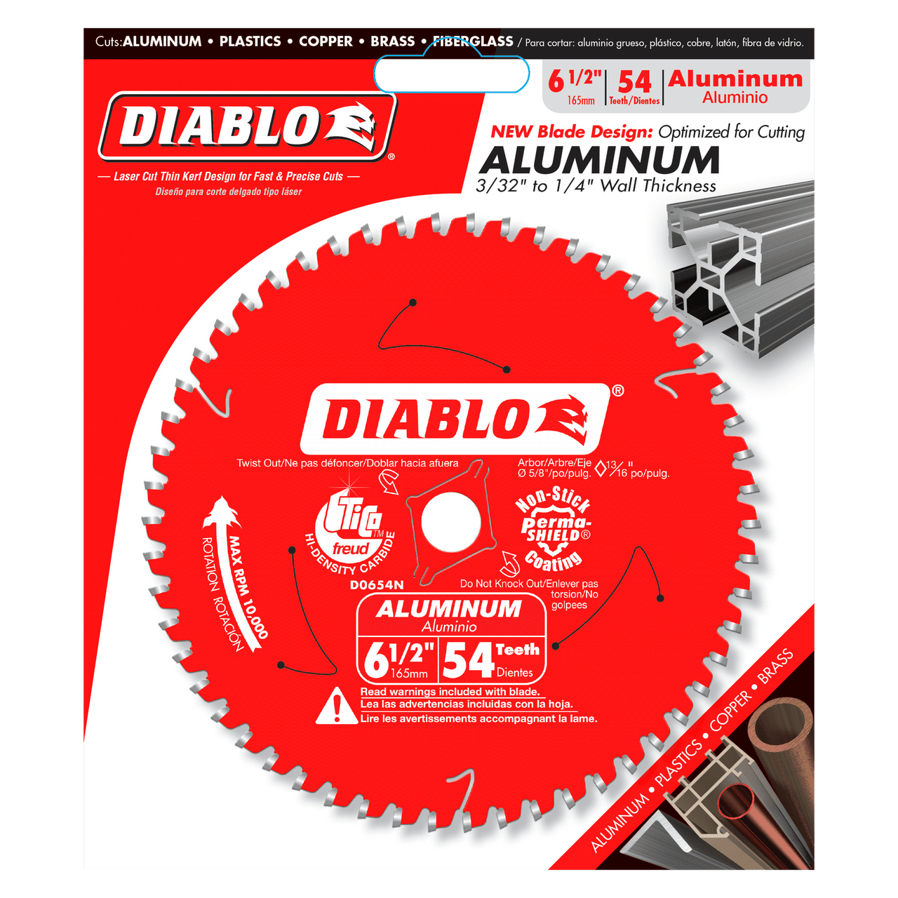 Diablo Aluminum Circular Saw Blade for Aluminum 6-1/2" 54 Teeth