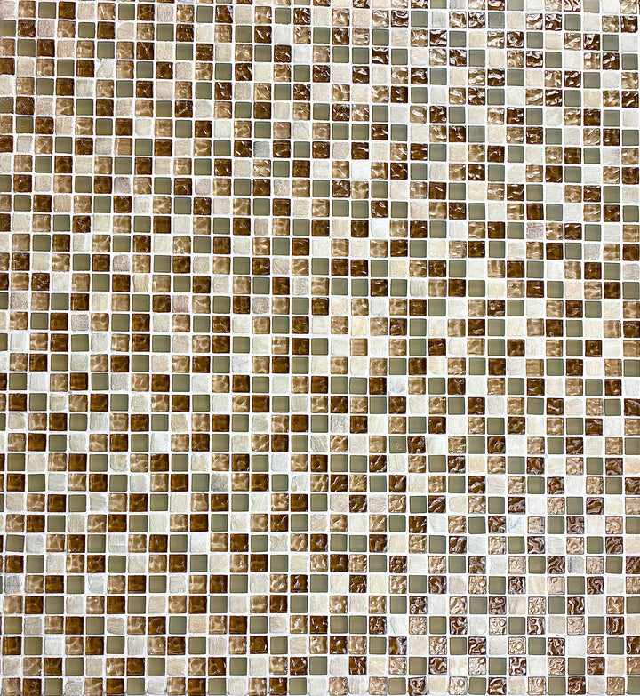 Abolos Quartz Beige 12-in x 12-in Multi-finish Glass Mosaic Floor and Wall Tile product image