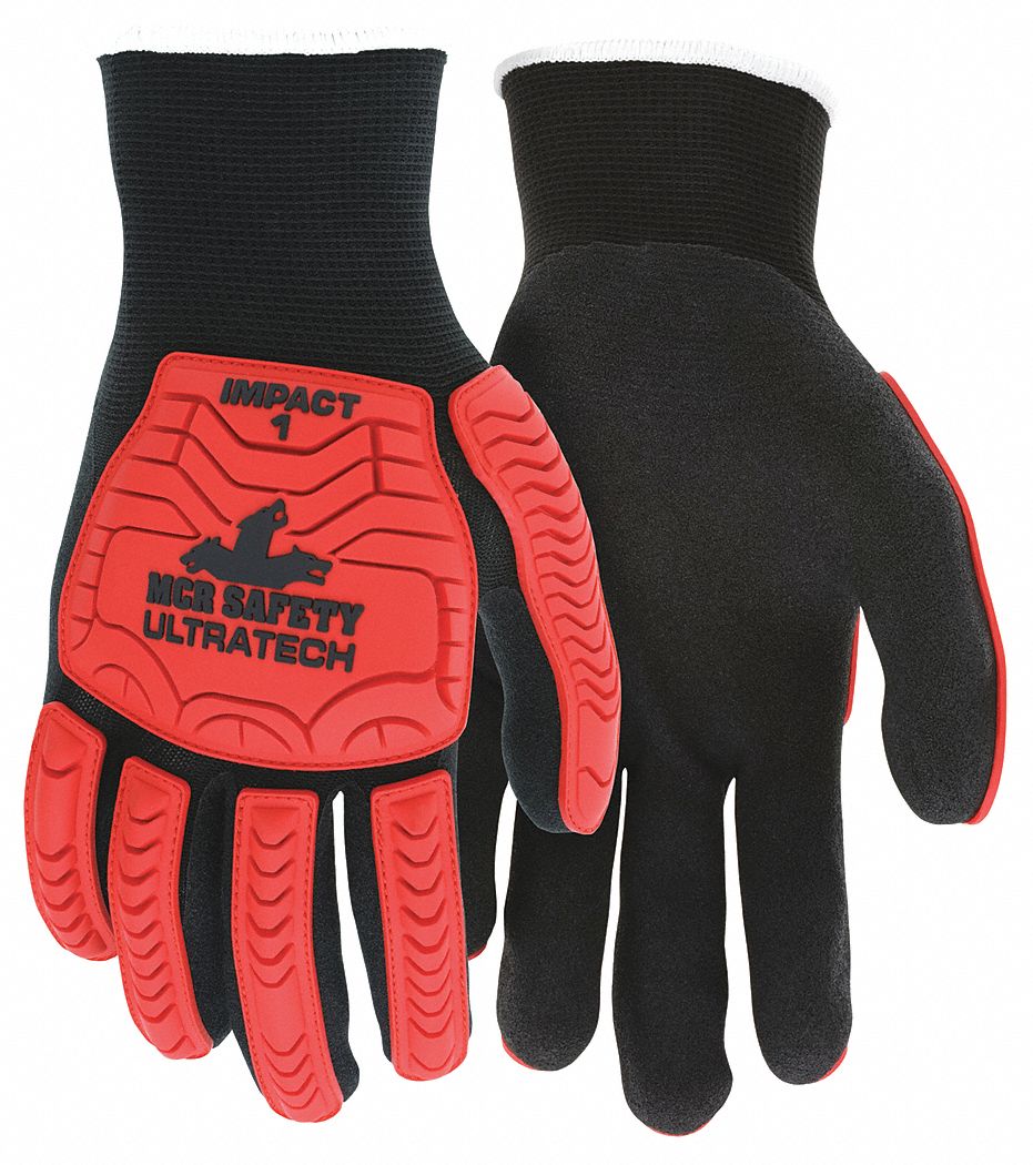 MCR SAFETY UltraTech Impact-Resistant Nitrile Coated Gloves, XL (10)