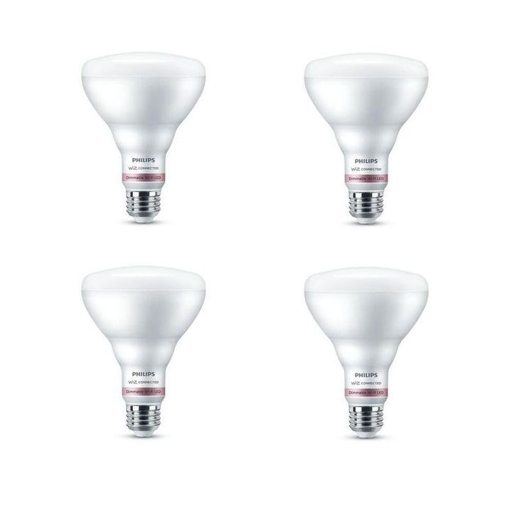 Philips Daylight BR30 LED 65-Watt Equivalent Dimmable Smart Wi-Fi Wiz Connected Wireless Light Bulb (4-Pack)