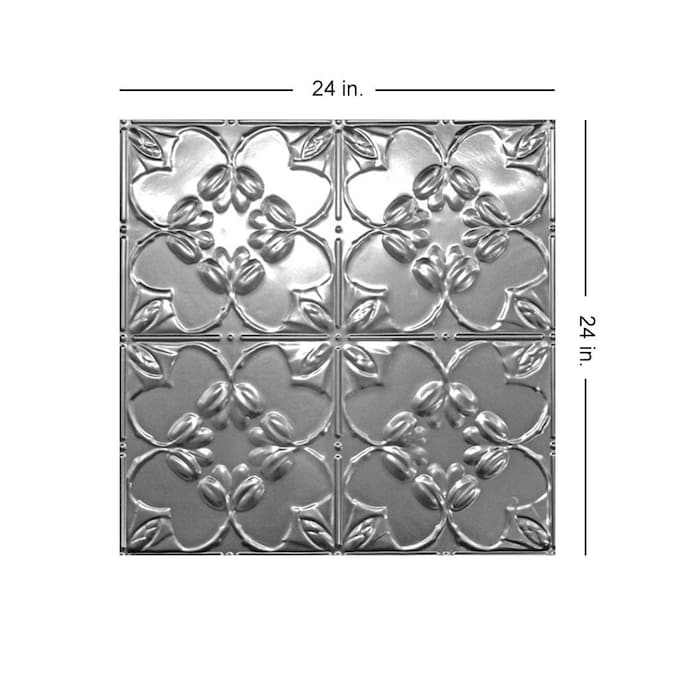From Plain to Beautiful in Hours 2-ft x 2-ft Lilac Steel (Unfinished) Steel Surface-mount Ceiling Tile (6-Pack, 24-sq ft / Case)