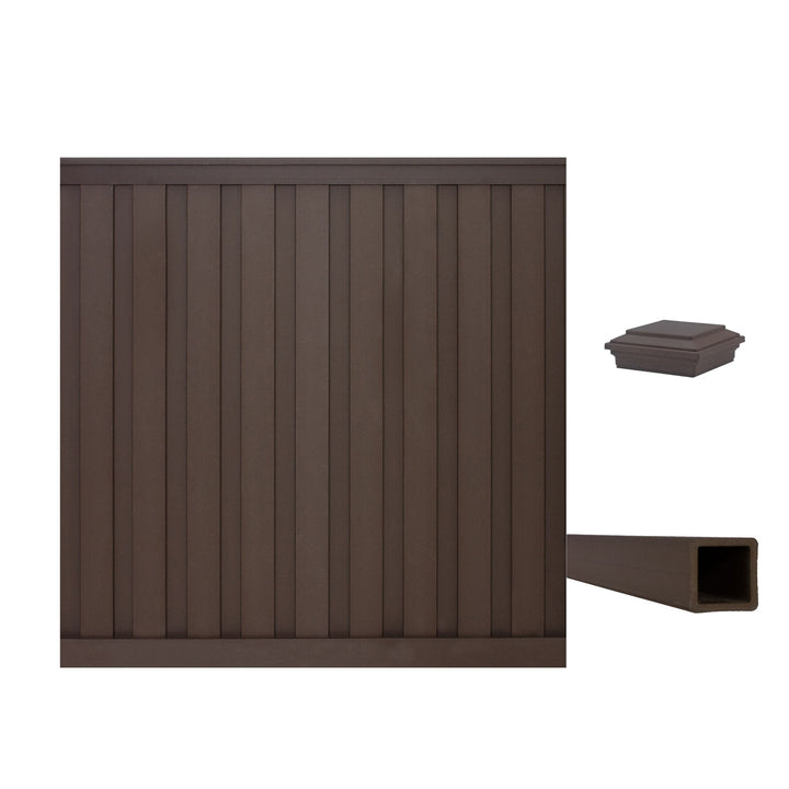 Trex Fencing 8-ft H x 8-ft W Woodland Brown Board-on-board Privacy Composite Fence Panel