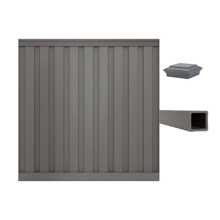 Trex Fencing 8-ft H x 8-ft W Winchester Grey Board-on-board Privacy Composite Fence Panel