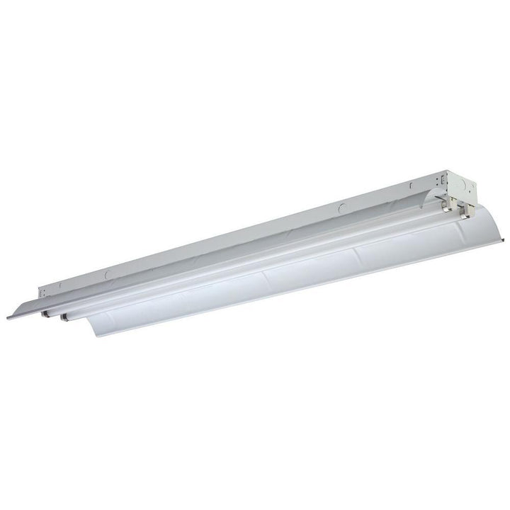 2-Light Gloss White Fluorescent Industrial Bay Lighting - Super Arbor