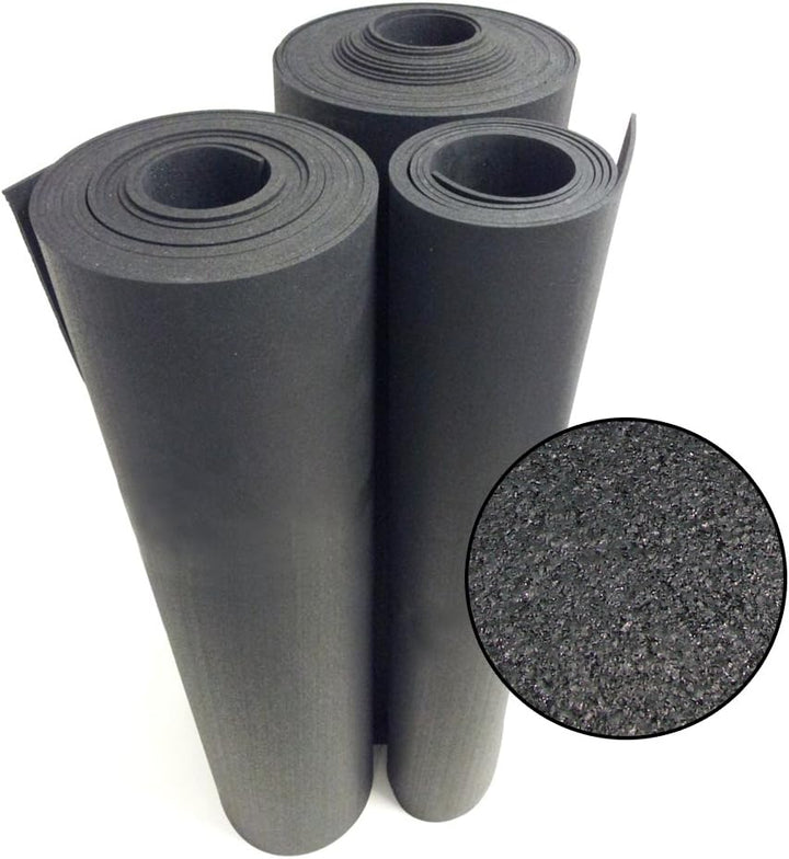 Rubber-Cal "Recycled Flooring" Black Rubber Mat, 1/4 in. x 4 ft. x 4 ft.