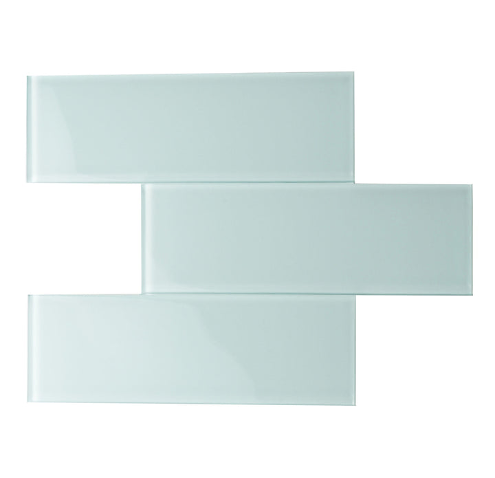 Giorbello Classic Premium Baby Blue 3-in x 9-in Glossy Glass Subway Wall Tile (5-sq. ft/ Carton)