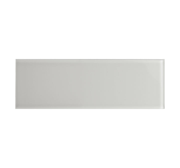 Giorbello (Sample) Glass Subway Light Gray 3-in x 9-in Glossy Glass Tile