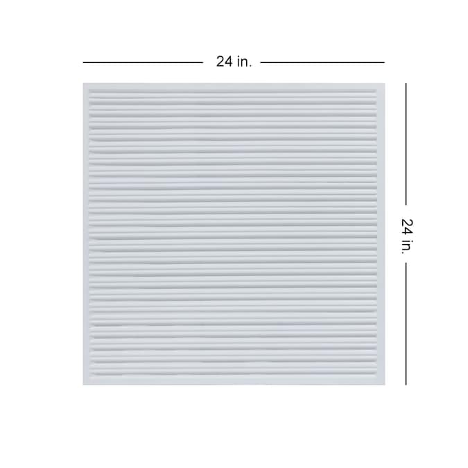 From Plain to Beautiful in Hours 2-ft x 2-ft Economy Modern Lines White PVC Drop Ceiling Tile (10-Pack, 40-sq ft / Case)