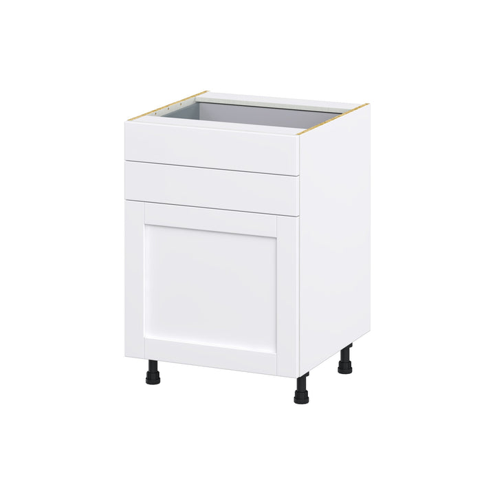 Hugo&Borg Rosemont 24-in W x 34.5-in H x 24-in D Glacier White 2-Drawers Base Fully Assembled Cabinet (Flat Panel Shaker Style)