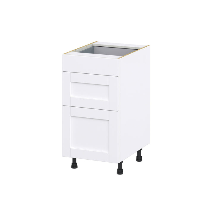 Hugo&Borg Rosemont 18-in W x 34.5-in H x 24-in D Glacier White 3-Drawer Base Fully Assembled Cabinet