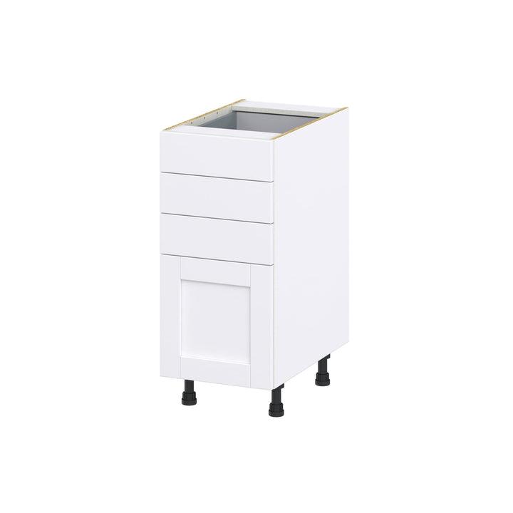 Hugo&Borg Rosemont 15-in W x 34.5-in H x 25-in D Glacier White 4-Drawer Base Fully Assembled Cabinet