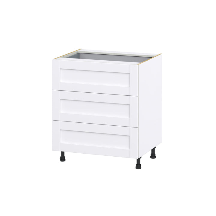 Hugo&Borg Rosemont 30-in W x 34.5-in H x 24-in D Glacier White 3-Drawer Base Fully Assembled Cabinet