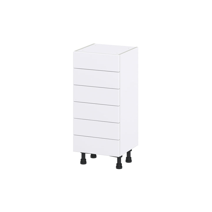 Hugo&Borg Rosemont 15-in W x 34.5-in H x 14-in D Glacier White 6-Drawer Base Fully Assembled Cabinet