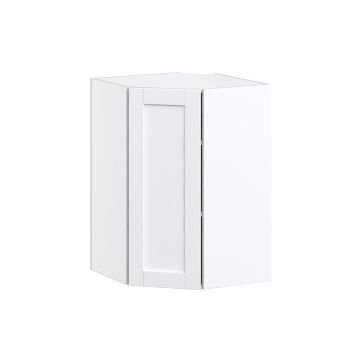 Hugo&Borg Rosemont 24-in W x 35-in H x 14-in D Glacier White Diagonal Corner Wall Fully Assembled Cabinet (Flat Panel Shaker Style)