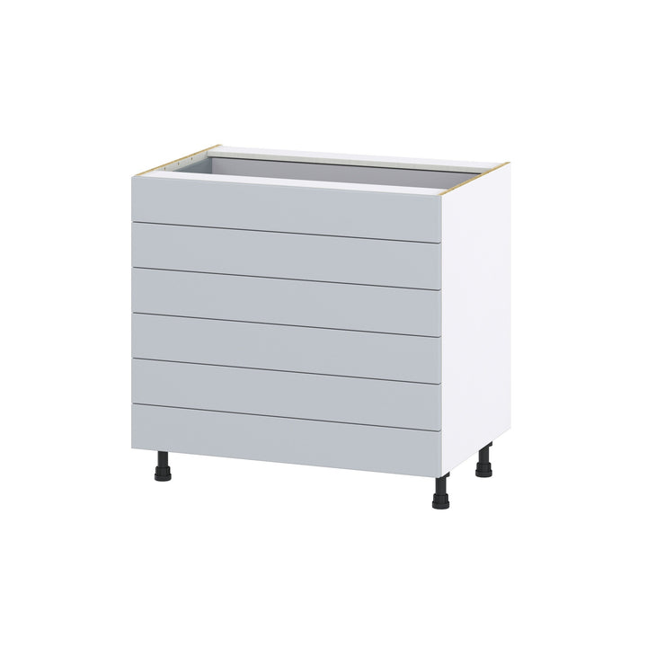 Hugo&Borg Charlesberg 36-in W x 34.5-in H x 24-in D Gray 6-Drawer Base Fully Assembled Cabinet