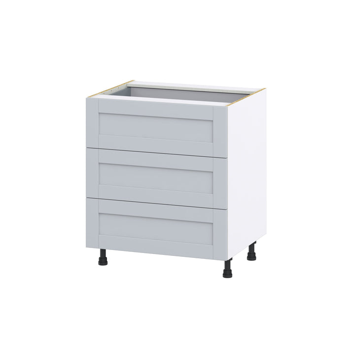 Hugo&Borg Charlesberg 30-in W x 34.5-in H x 24-in D Gray 3-Drawer Base Fully Assembled Cabinet