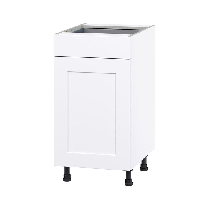 Hugo&Borg Jolie 18-in W x 34.5-in H x 24-in D Warm White 1-Drawer Base Fully Assembled Cabinet (Flat Panel Shaker Style)