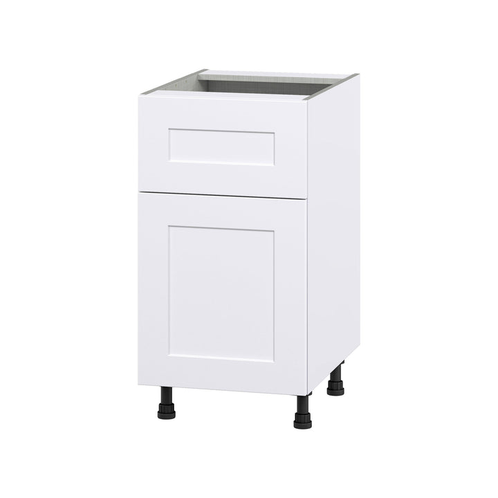 Hugo&Borg Jolie 18-in W x 34.5-in H x 24-in D Warm White 1-Drawer Base Fully Assembled Cabinet (Flat Panel Shaker Style)
