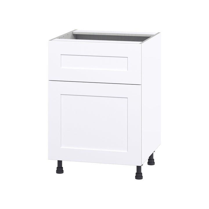 Hugo&Borg Jolie 24-in W x 34.5-in H x 24-in D Warm White 1-Drawer Base Fully Assembled Cabinet (Flat Panel Shaker Style)