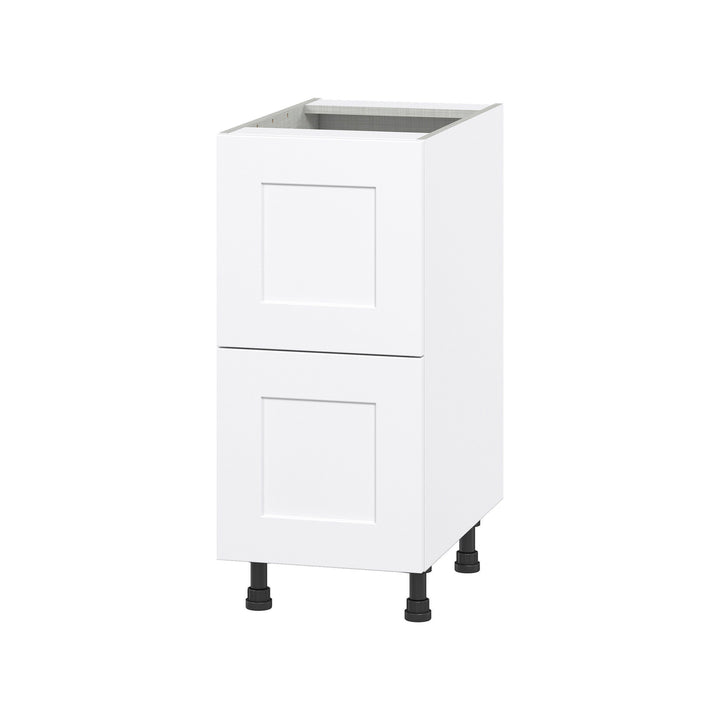 Hugo&Borg Jolie 15-in W x 34.5-in H x 24-in D Warm White 2-Drawer Base Fully Assembled Cabinet