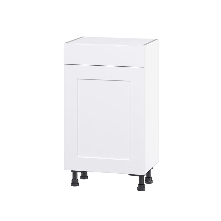 Hugo&Borg Jolie 18-in W x 34.5-in H x 14-in D Warm White 1-Drawer Base Fully Assembled Cabinet (Flat Panel Shaker Style)