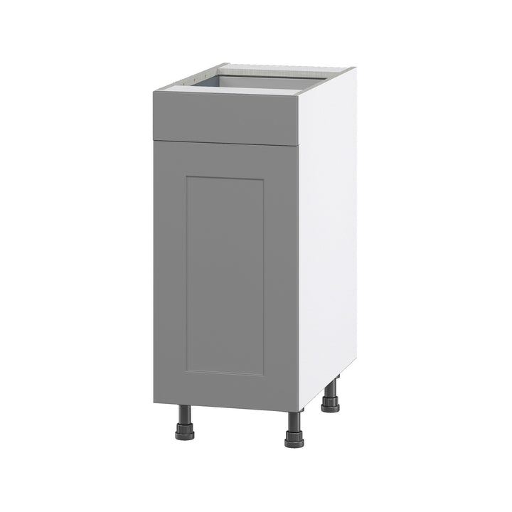 Hugo&Borg Beaumont 15-in W x 34.5-in H x 24-in D Slate Gray 1-Drawer Base Fully Assembled Cabinet (Flat Panel Shaker Style)