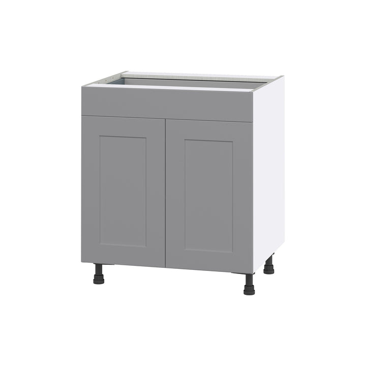 Hugo&Borg Beaumont 30-in W x 34.5-in H x 24-in D Slate Gray 1-Drawer Base Fully Assembled Cabinet (Flat Panel Shaker Style)