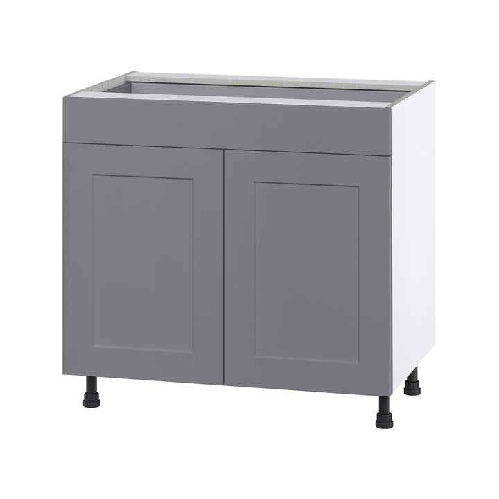 Hugo&Borg Beaumont 36-in W x 34.5-in H x 24-in D Slate Gray 1-Drawer Base Fully Assembled Cabinet (Flat Panel Shaker Style)