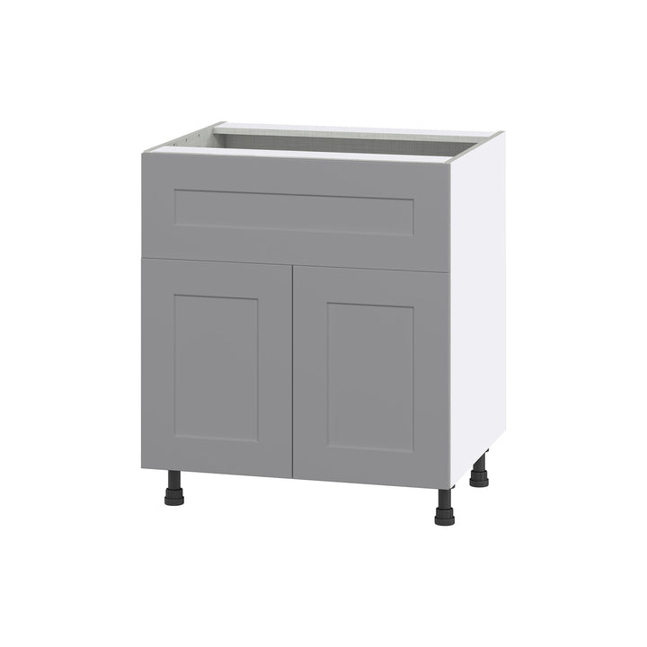 Hugo&Borg Beaumont 30-in W x 34.5-in H x 24-in D Slate Gray 1-Drawer Base Fully Assembled Cabinet (Flat Panel Shaker Style)