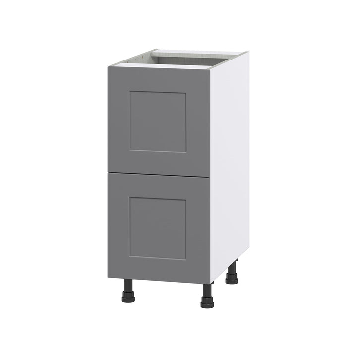 Hugo&Borg Beaumont 15-in W x 34.5-in H x 24-in D Slate Gray 2-Drawer Base Fully Assembled Cabinet