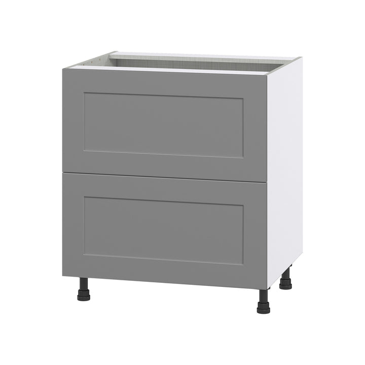 Hugo&Borg Beaumont 30-in W x 34.5-in H x 24-in D Slate Gray 2-Drawer Base Fully Assembled Cabinet