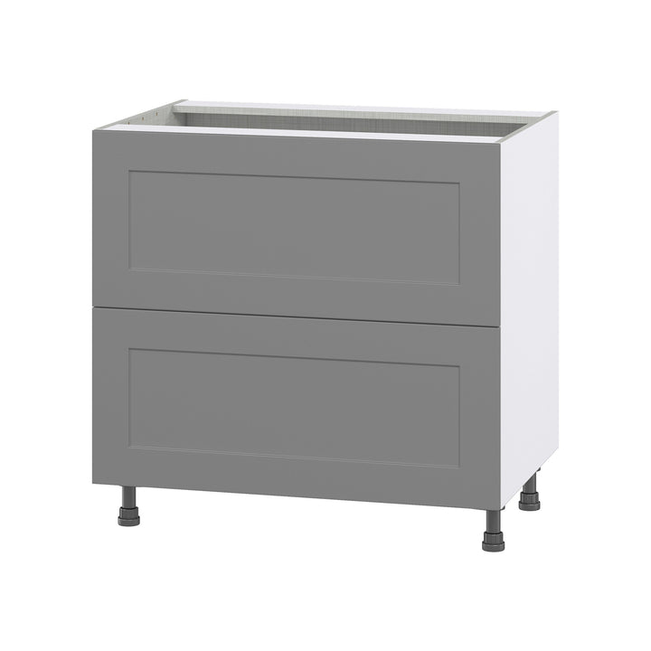 Hugo&Borg Beaumont 36-in W x 34.5-in H x 24-in D Slate Gray 2-Drawer Base Fully Assembled Cabinet