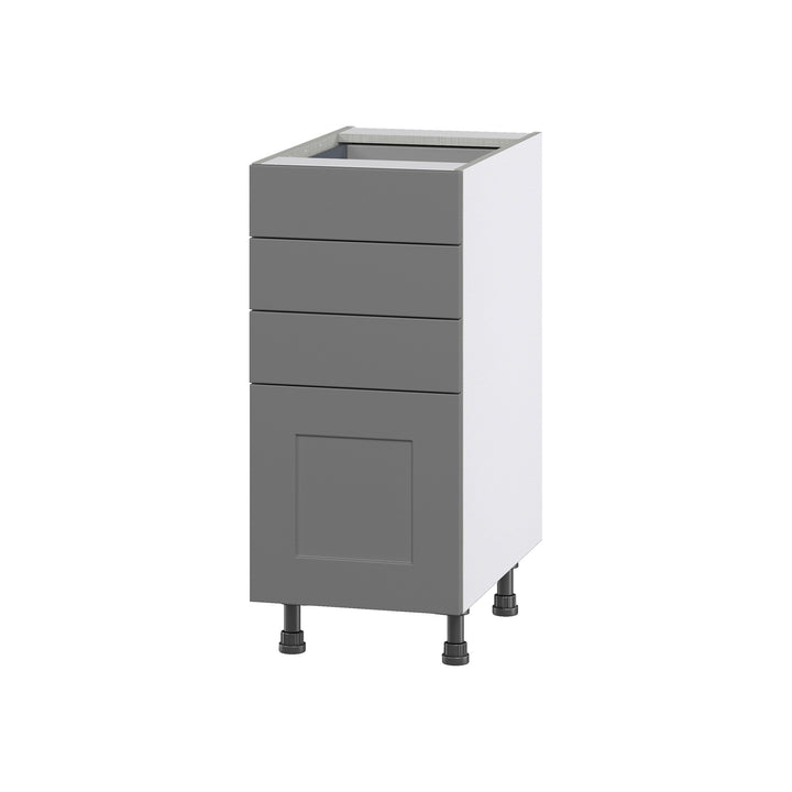 Hugo&Borg Beaumont 15-in W x 34.5-in H x 24-in D Slate Gray 4-Drawer Base Fully Assembled Cabinet