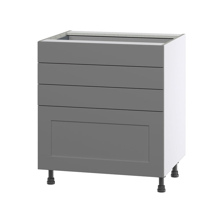 Hugo&Borg Beaumont 30-in W x 34.5-in H x 24-in D Slate Gray 4-Drawer Base Fully Assembled Cabinet