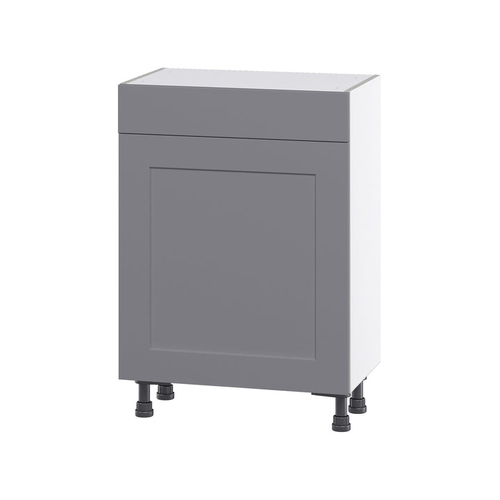 Hugo&Borg Beaumont 24-in W x 34.5-in H x 14-in D Slate Gray 1-Drawer Base Fully Assembled Cabinet (Flat Panel Shaker Style)