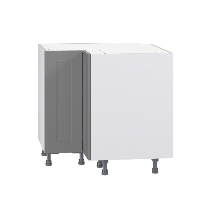 Hugo&Borg Beaumont 36-in W x 34.5-in H x 36-in D Slate Gray Lazy Susan Corner Base Fully Assembled Cabinet (Flat Panel Shaker Style)