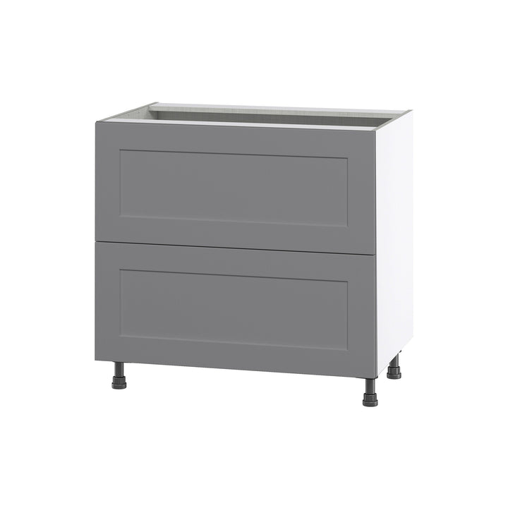 Hugo&Borg Beaumont 36-in W x 34.5-in H x 24-in D Slate Gray 2-Drawer Base Fully Assembled Cabinet