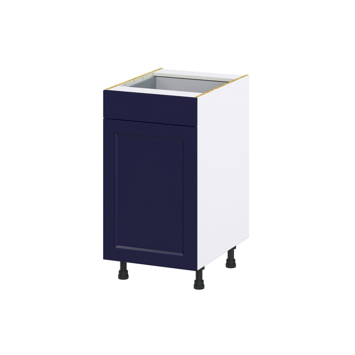 Hugo&Borg Lorette 18-in W x 34.5-in H x 24-in D Navy Blue 1-Drawer Base Fully Assembled Cabinet (Recessed Panel Shaker Style)