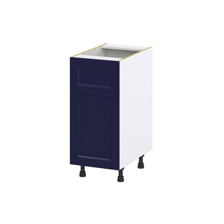 Hugo&Borg Lorette 15-in W x 34.5-in H x 24-in D Navy Blue 1-Drawer Base Fully Assembled Cabinet (Recessed Panel Shaker Style)