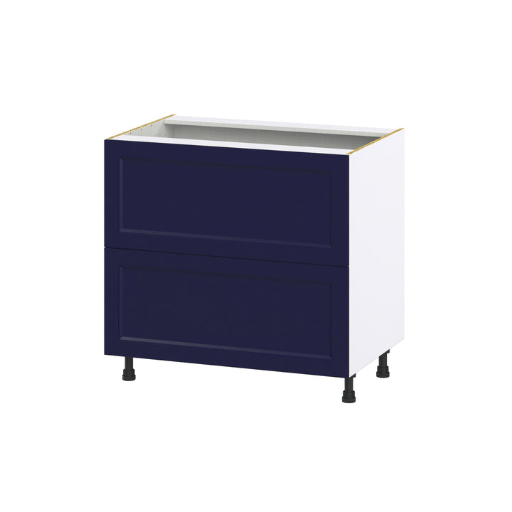 Hugo&Borg Lorette 36-in W x 34.5-in H x 25-in D Navy Blue 2-Drawer Base Fully Assembled Cabinet