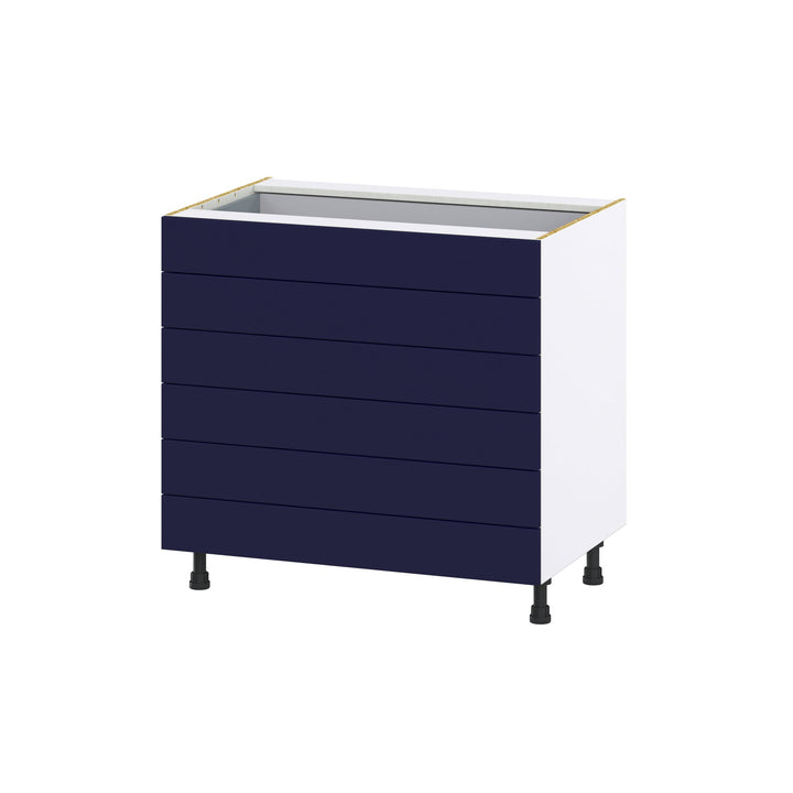 Hugo&Borg Lorette 36-in W x 34.5-in H x 24-in D Navy Blue 6-Drawer Base Fully Assembled Cabinet