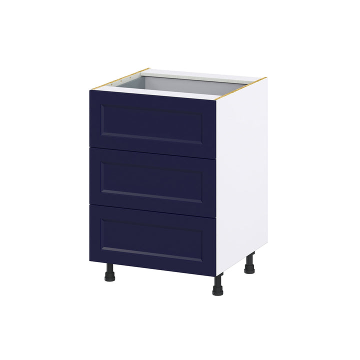 Hugo&Borg Lorette 24-in W x 34.5-in H x 25-in D Navy Blue 3-Drawer Base Fully Assembled Cabinet