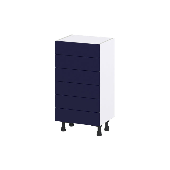 Hugo&Borg Lorette 18-in W x 34.5-in H x 14-in D Navy Blue 6-Drawer Base Fully Assembled Cabinet