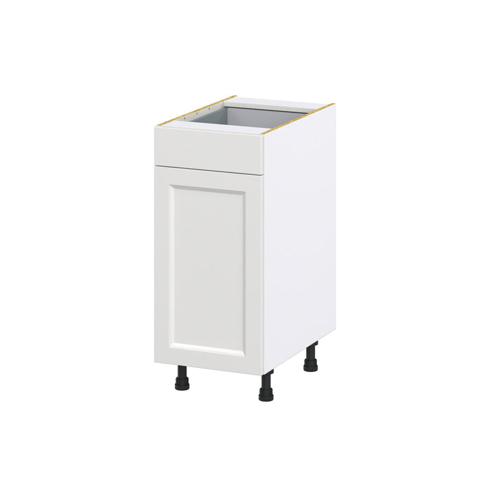 Hugo&Borg Riviera 15-in W x 34.5-in H x 24-in D Bright White 1-Drawer Base Fully Assembled Cabinet (Recessed Panel Shaker Style)
