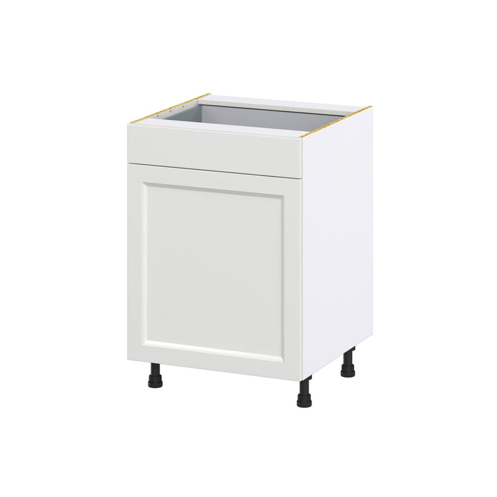 Hugo&Borg Riviera 24-in W x 34.5-in H x 24-in D Bright White 1-Drawer Base Fully Assembled Cabinet (Recessed Panel Shaker Style)