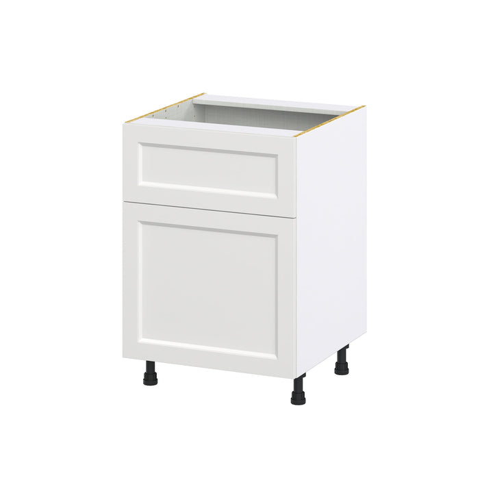 Hugo&Borg Riviera 24-in W x 34.5-in H x 24-in D Bright White 1-Drawer Base Fully Assembled Cabinet (Recessed Panel Shaker Style)