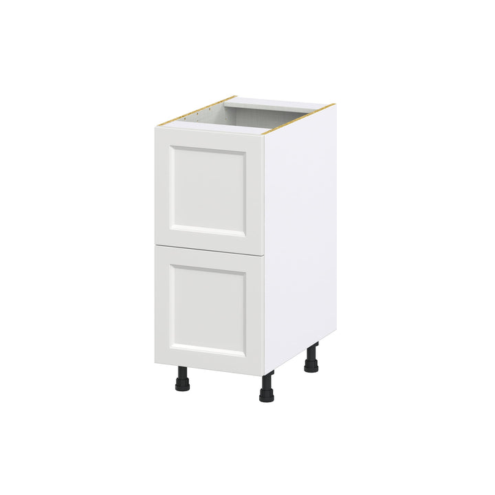 Hugo&Borg Riviera 15-in W x 34.5-in H x 24-in D Bright White 2-Drawer Base Fully Assembled Cabinet