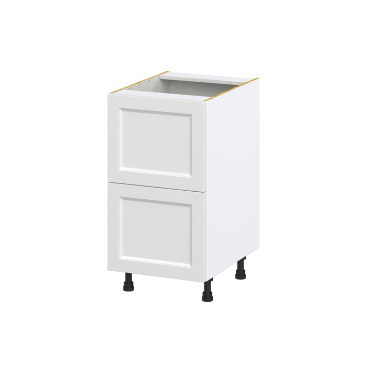 Hugo&Borg Riviera 18-in W x 34.5-in H x 25-in D Bright White 2-Drawer Base Fully Assembled Cabinet